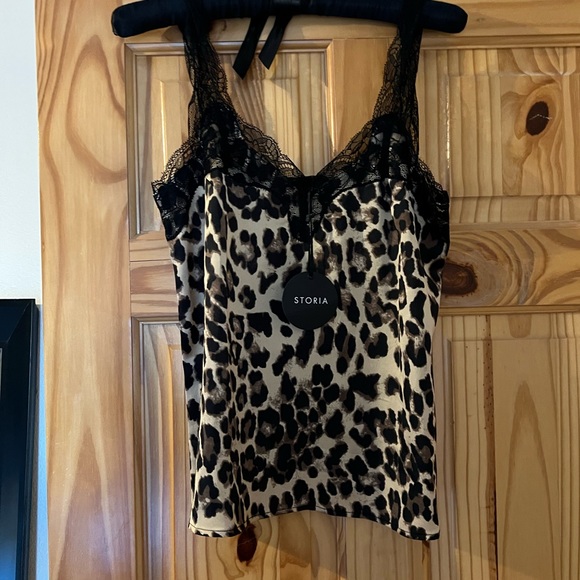 NWT Tanzania Leopard Lace Contrast Tank - Picture 2 of 7